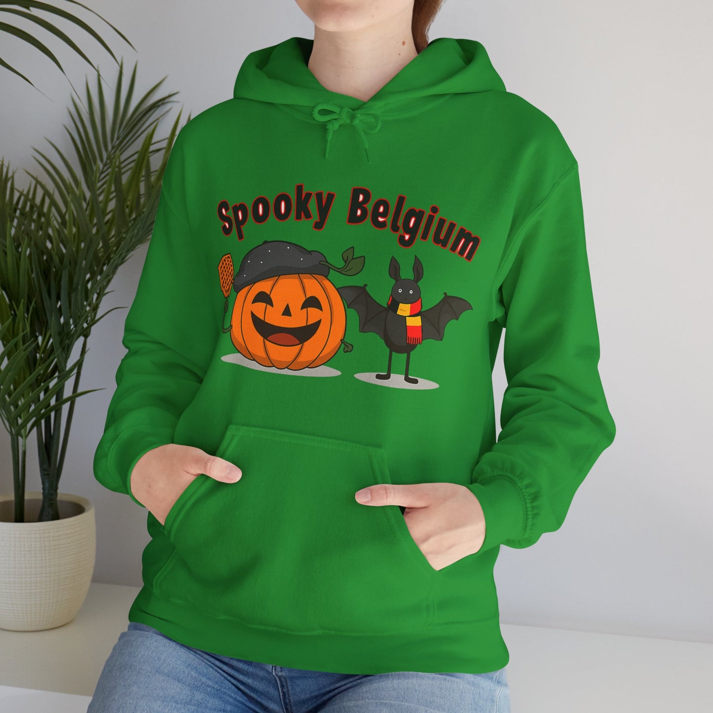 Spooky Halloween Hoodie, Cozy Unisex Sweatshirt for Fall, Perfect for Halloween Parties, Pumpkin and Bat Design, Great Gift Idea