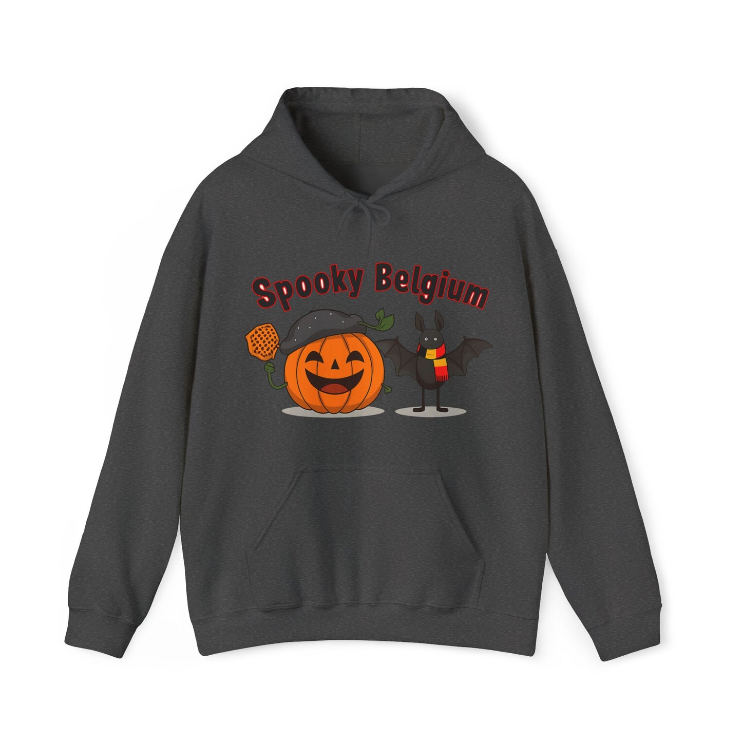 Spooky Halloween Hoodie, Cozy Unisex Sweatshirt for Fall, Perfect for Halloween Parties, Pumpkin and Bat Design, Great Gift Idea