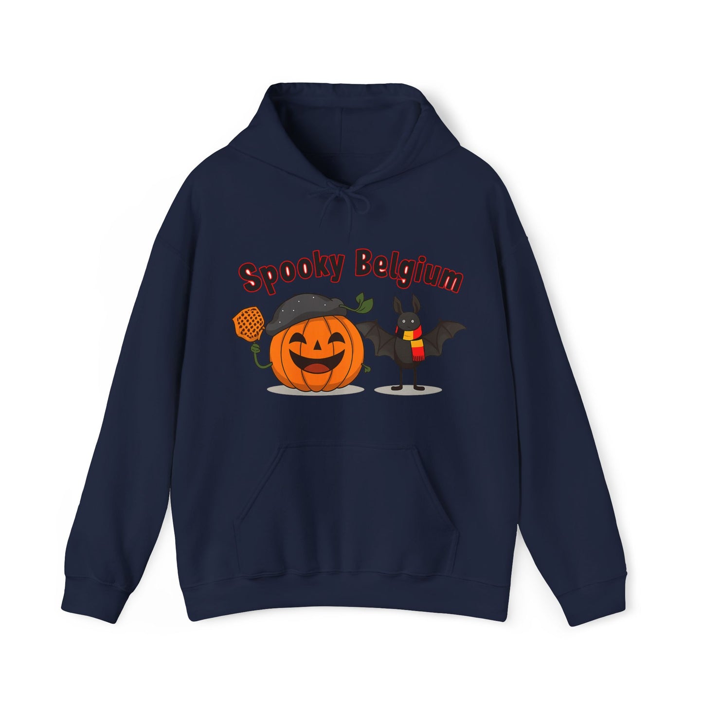 Spooky Halloween Hoodie, Cozy Unisex Sweatshirt for Fall, Perfect for Halloween Parties, Pumpkin and Bat Design, Great Gift Idea