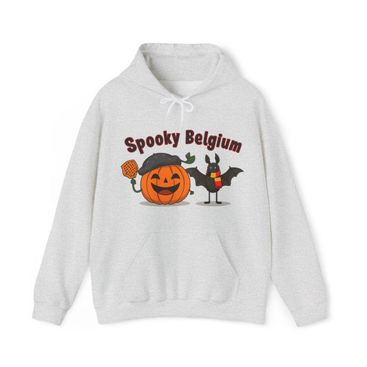 Spooky Halloween Hoodie, Cozy Unisex Sweatshirt for Fall, Perfect for Halloween Parties, Pumpkin and Bat Design, Great Gift Idea