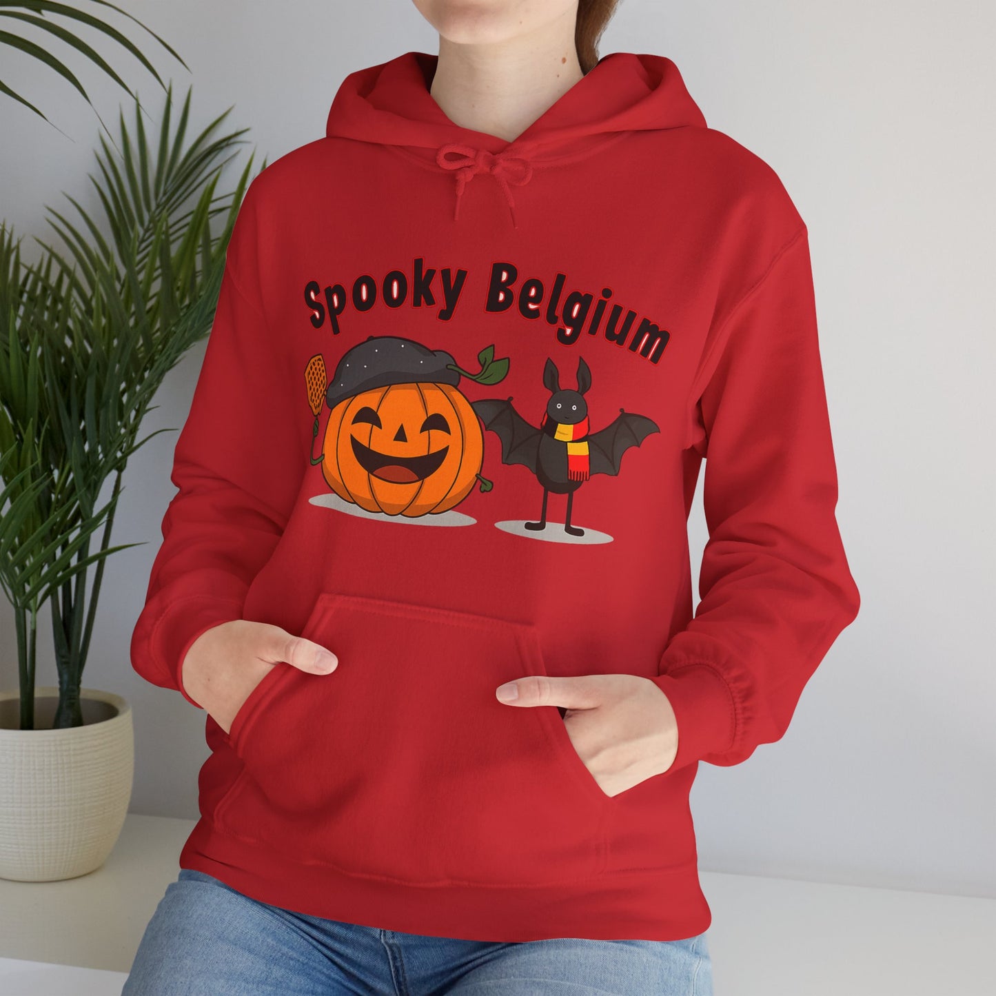 Spooky Halloween Hoodie, Cozy Unisex Sweatshirt for Fall, Perfect for Halloween Parties, Pumpkin and Bat Design, Great Gift Idea