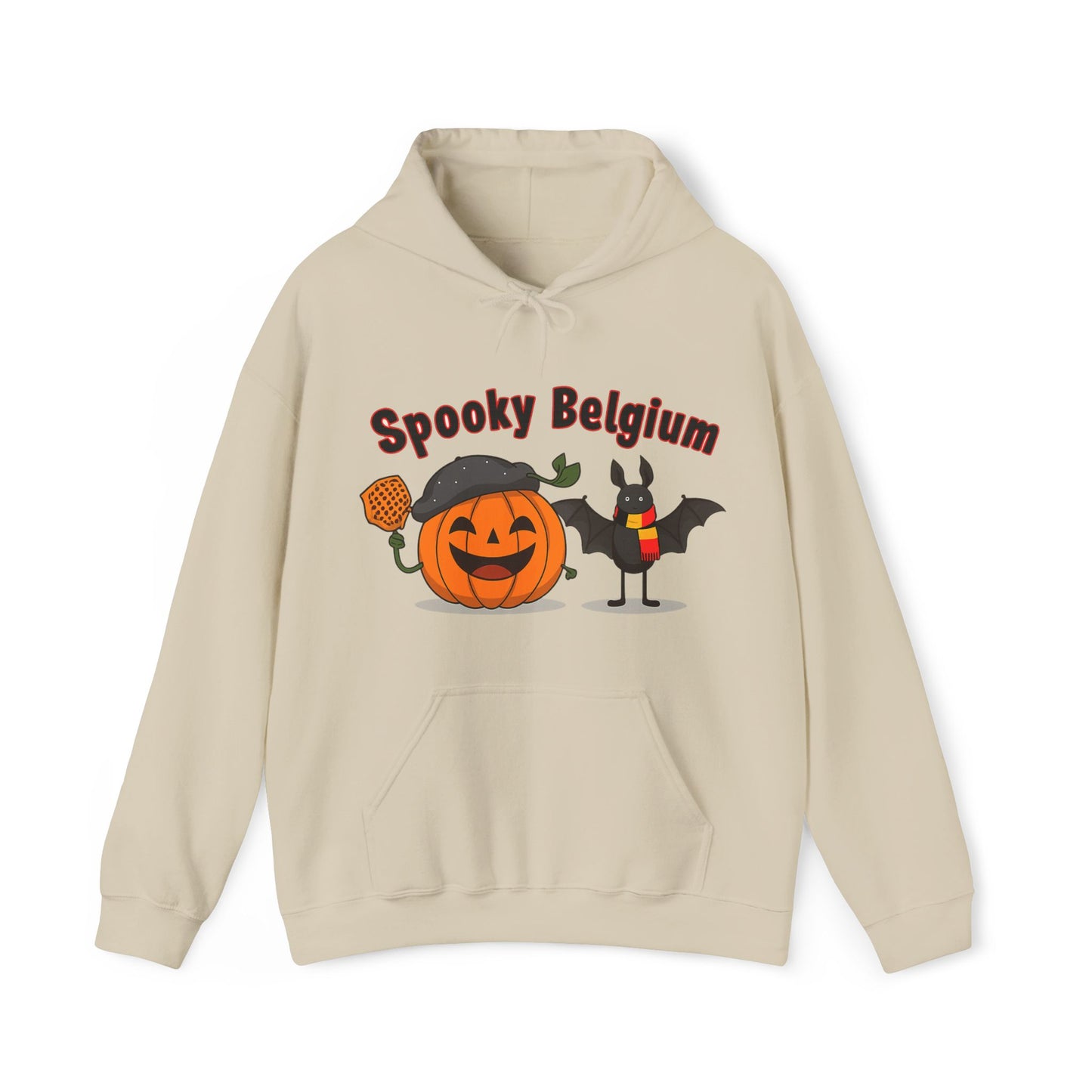 Spooky Halloween Hoodie, Cozy Unisex Sweatshirt for Fall, Perfect for Halloween Parties, Pumpkin and Bat Design, Great Gift Idea