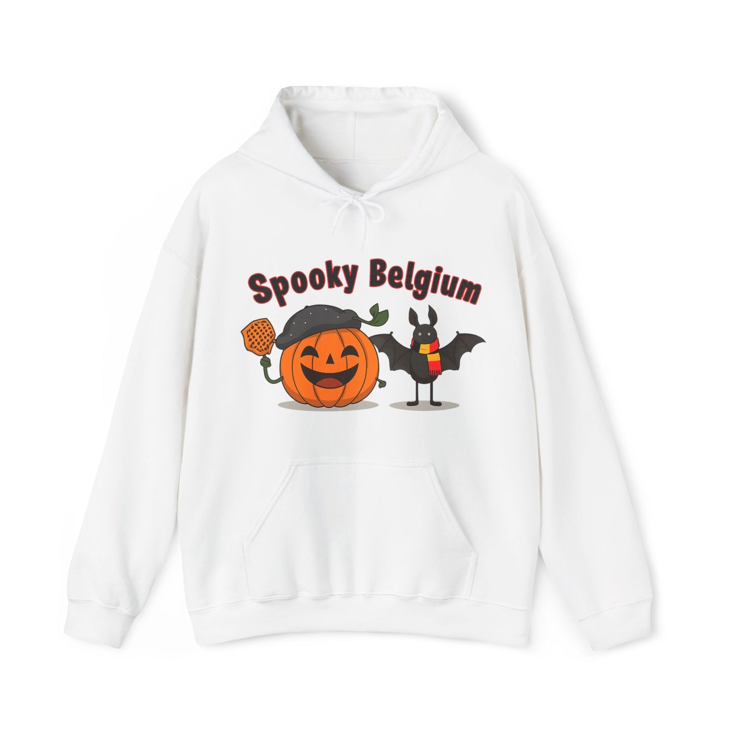 Spooky Halloween Hoodie, Cozy Unisex Sweatshirt for Fall, Perfect for Halloween Parties, Pumpkin and Bat Design, Great Gift Idea