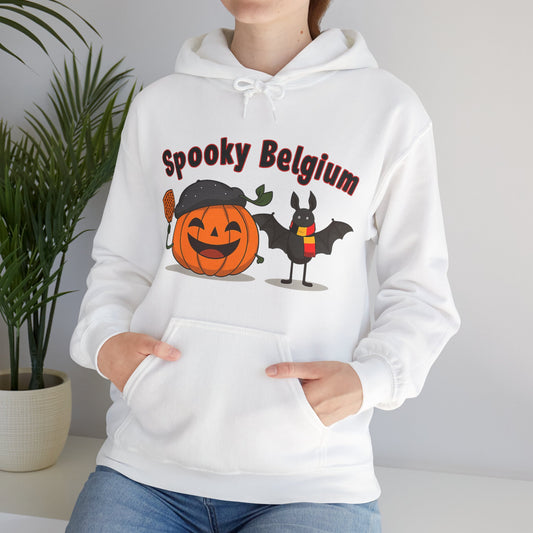 Spooky Halloween Hoodie, Cozy Unisex Sweatshirt for Fall, Perfect for Halloween Parties, Pumpkin and Bat Design, Great Gift Idea