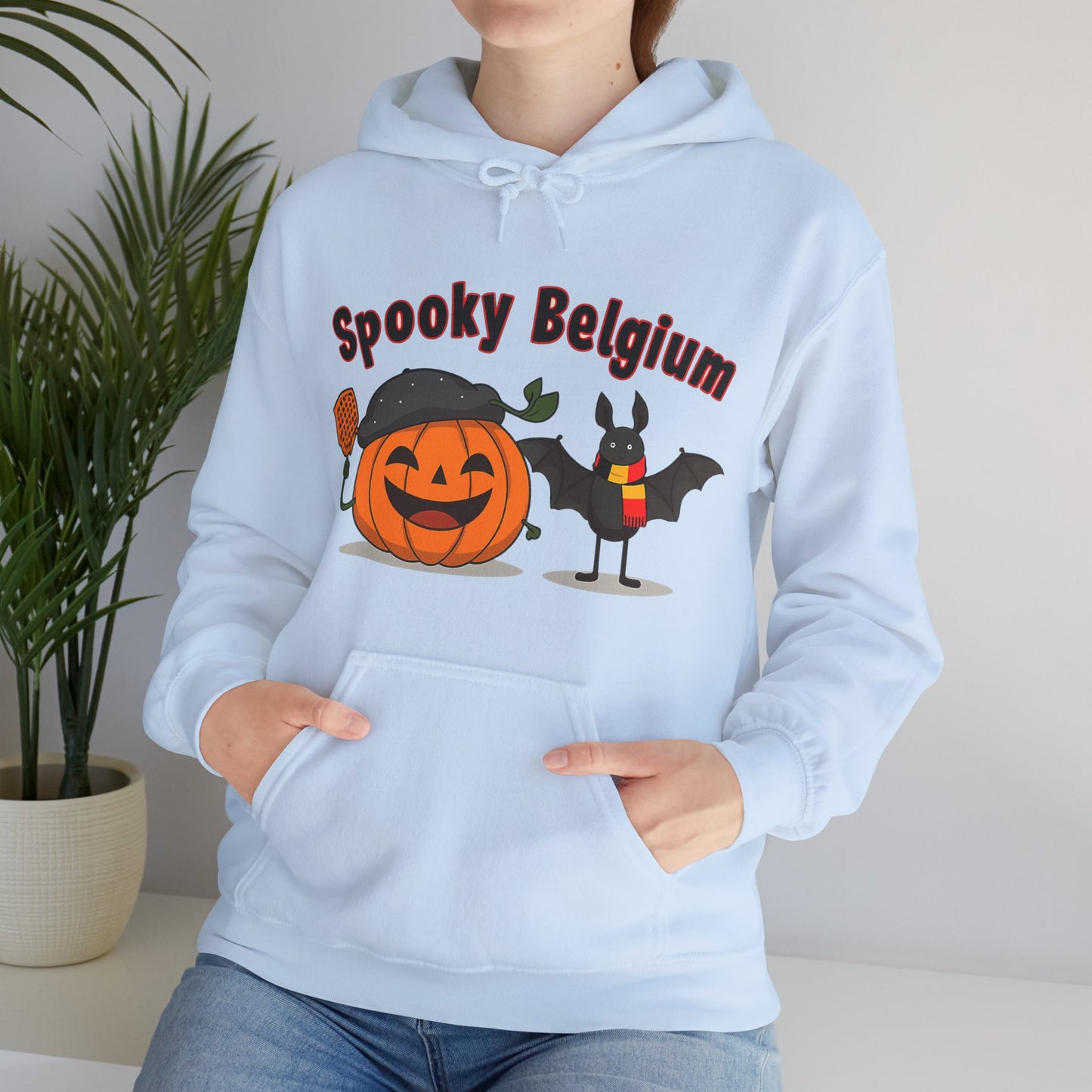Spooky Halloween Hoodie, Cozy Unisex Sweatshirt for Fall, Perfect for Halloween Parties, Pumpkin and Bat Design, Great Gift Idea