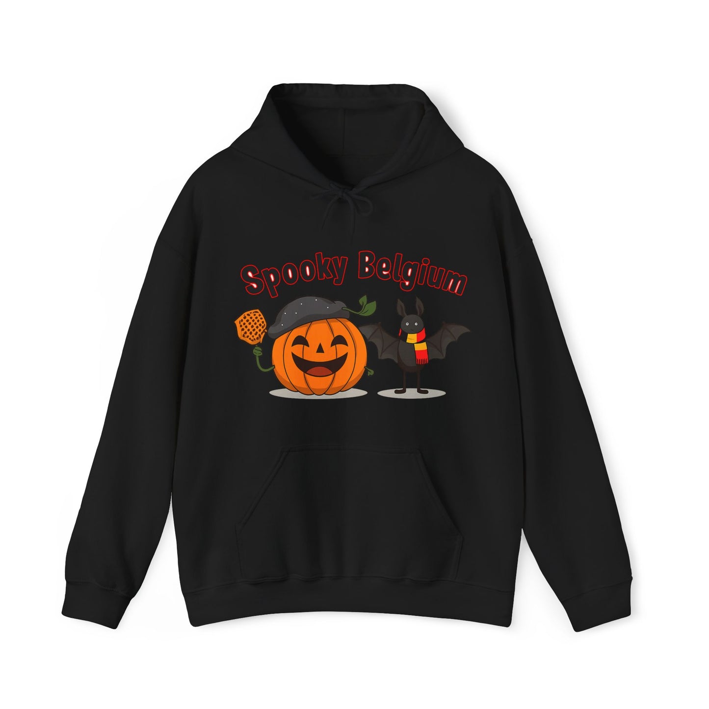 Spooky Halloween Hoodie, Cozy Unisex Sweatshirt for Fall, Perfect for Halloween Parties, Pumpkin and Bat Design, Great Gift Idea
