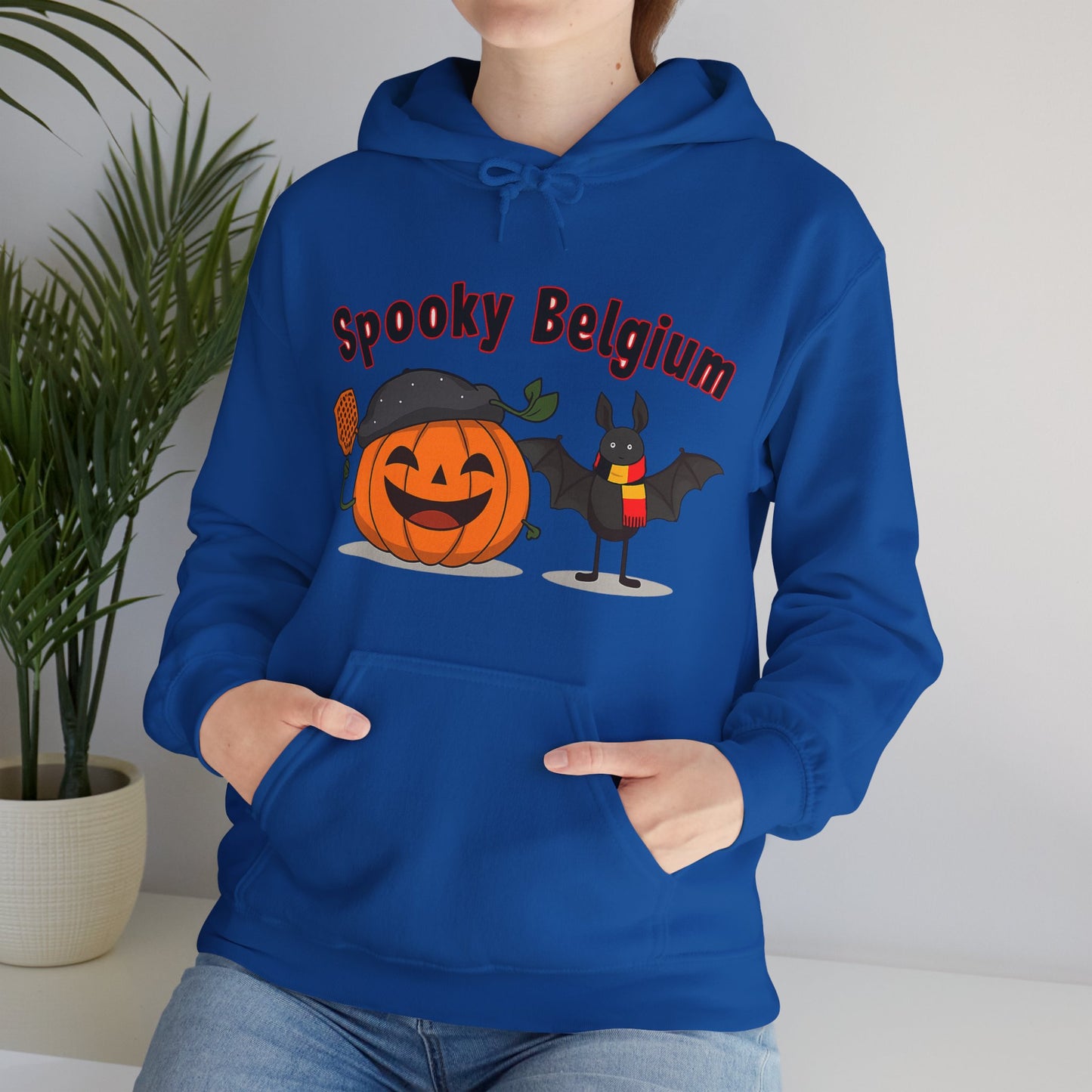 Spooky Halloween Hoodie, Cozy Unisex Sweatshirt for Fall, Perfect for Halloween Parties, Pumpkin and Bat Design, Great Gift Idea